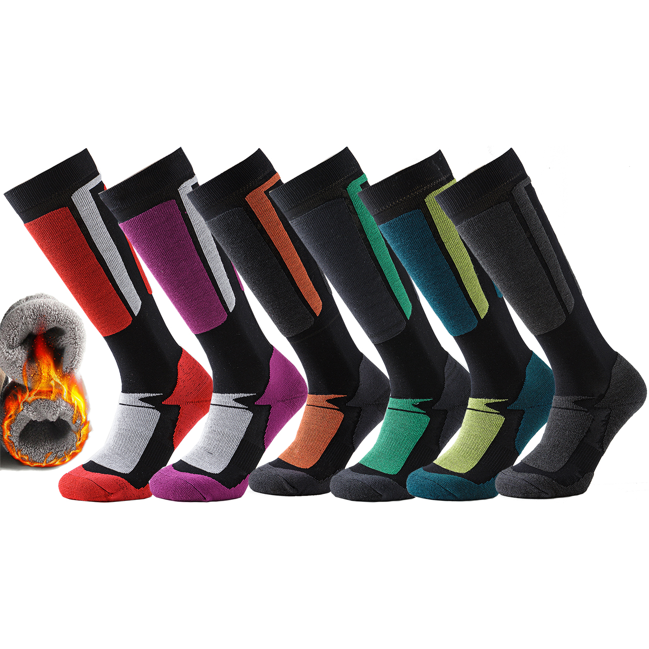 Mountain Biking Socks - Men Women Skiing Socks Winter Warming