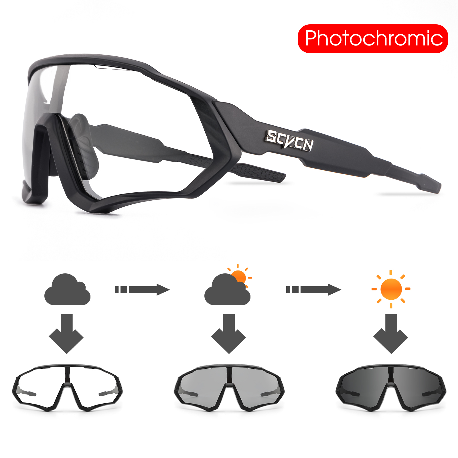 Mountain Biking Goggles - SCVCN Hot Photochromic Cycling Sunglasses Outdoor