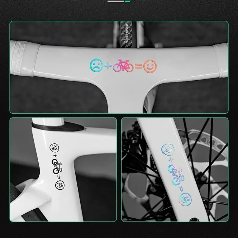 4pcs Happy Face Bike Sticker S - Mountain Biking Quotes incelemesi ve fiyatı