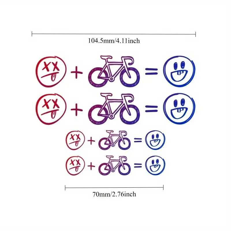 4pcs Happy Face Bike Sticker S - Mountain Biking Quotes incelemesi ve fiyatı