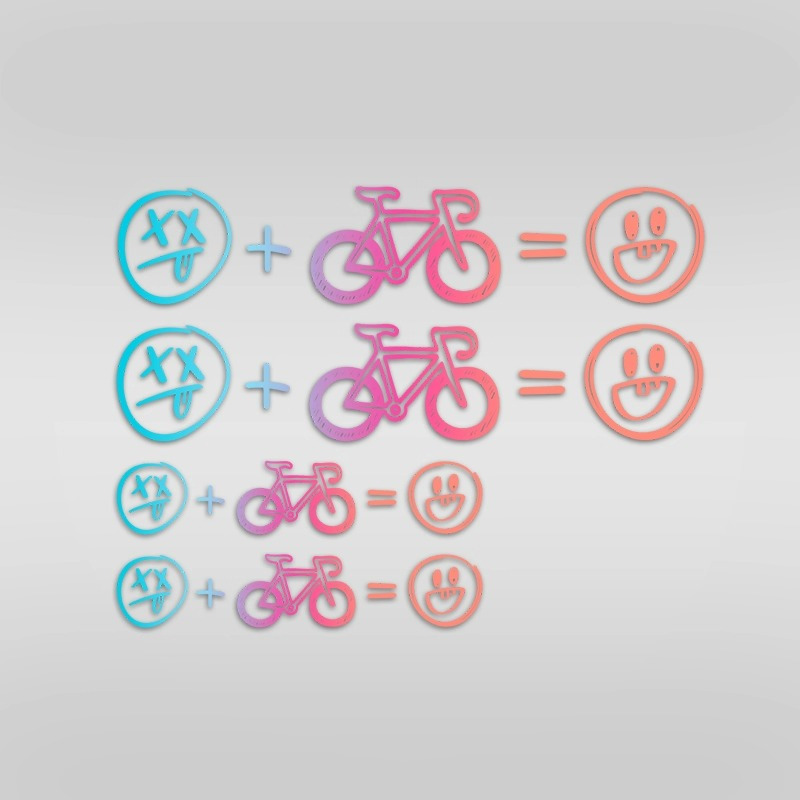 4pcs Happy Face Bike Sticker S - Mountain Biking Quotes incelemesi ve fiyatı