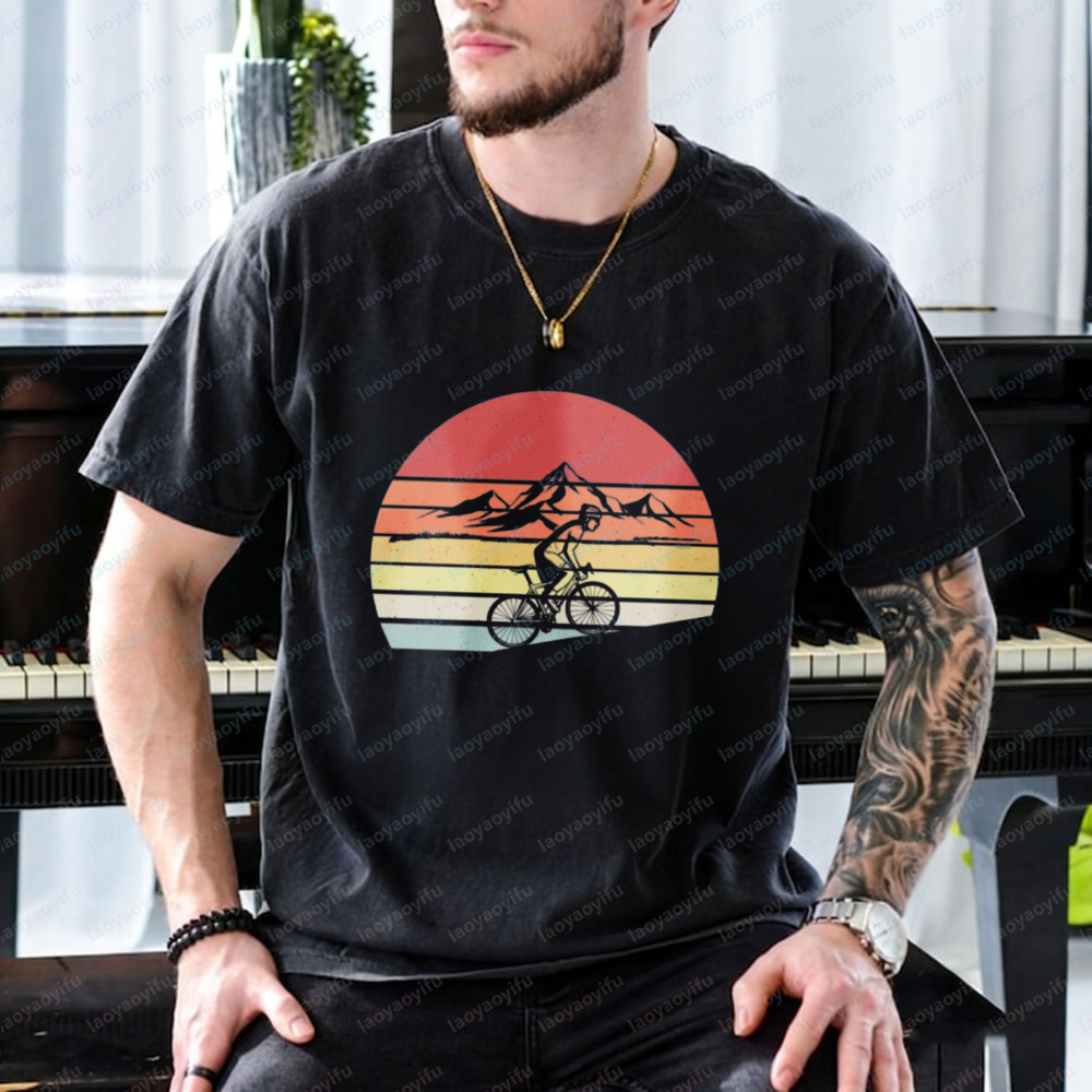 Road Cycling Cotton Tee Retro  - Mountain Biking Gear For Men incelemesi ve fiyatı