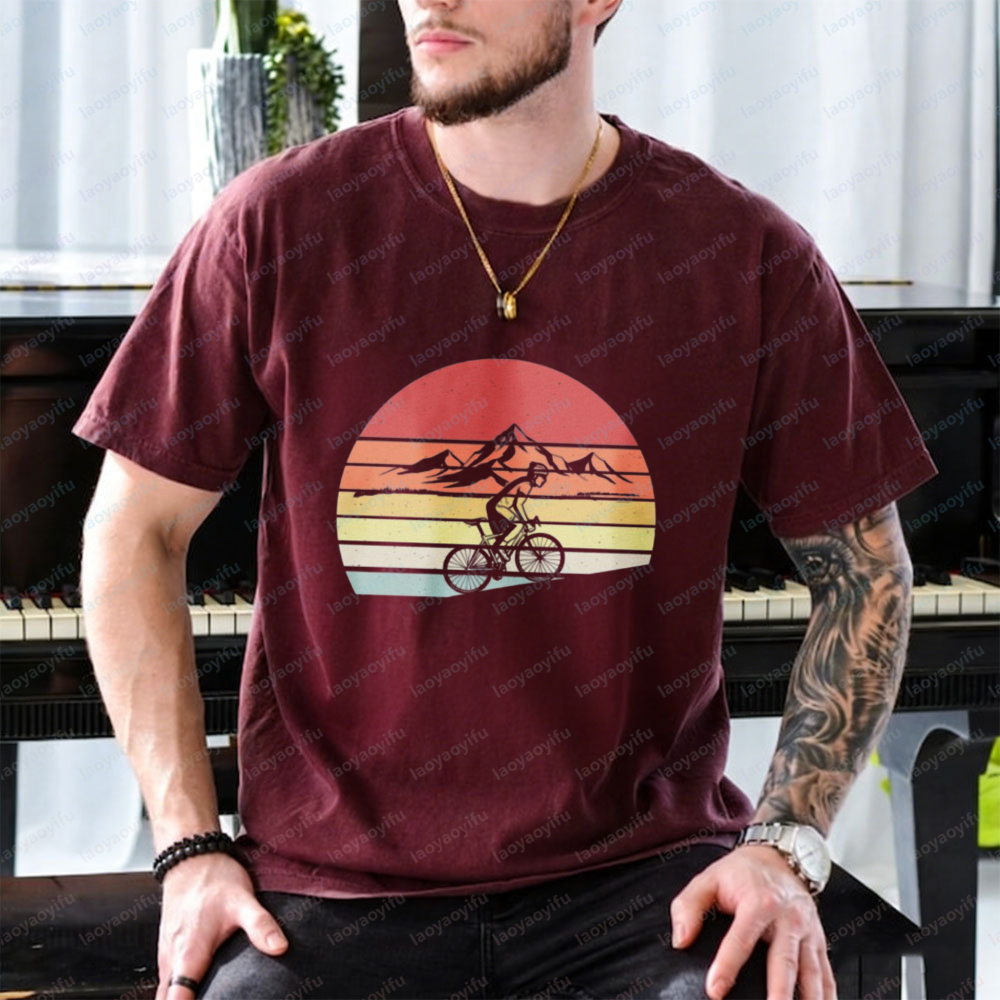 Road Cycling Cotton Tee Retro  - Mountain Biking Gear For Men incelemesi ve fiyatı