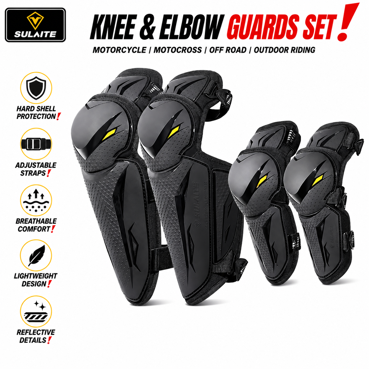 SULAITE Mtb Knee Pads Motorcyc - Mountain Biking Knee And Elbow Pads incelemesi ve fiyatı